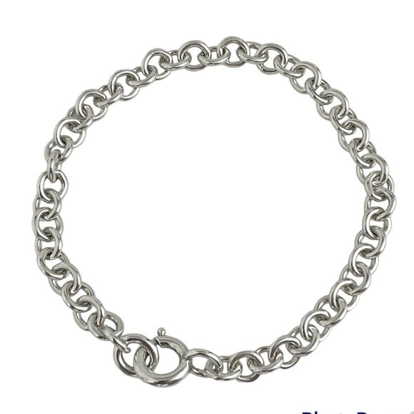 LIKE NEW!!! LOVELY Tiffany & Co. Sterling Silver Chain Charm Bracelet - 7.5 Inch - Picture 2 of 4